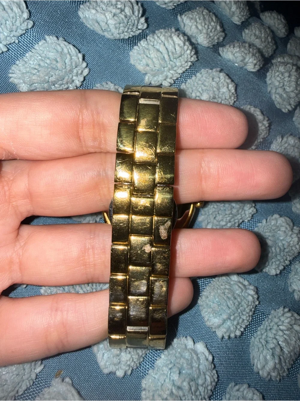kate spade Gold-Tone Bracelet Watch with Mother-of-Pearl Dial and Red Accent